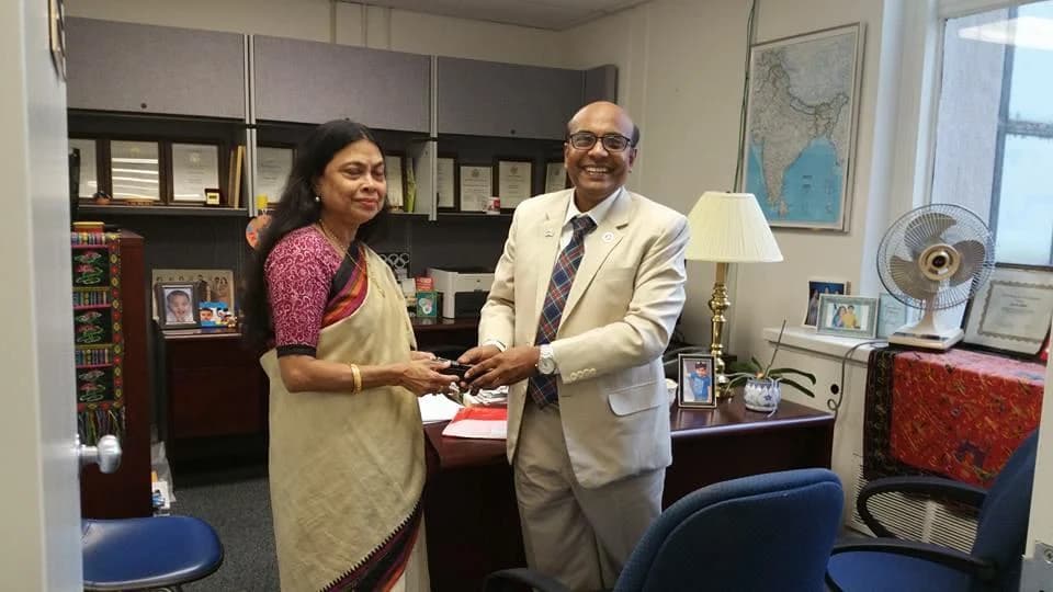 Prof. Ayub Ali with a colleague in an office
